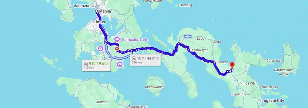 Manila to Naga City Bus Travel Time